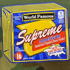SUPREME “American Cheese” Army Fatigue Tee - M